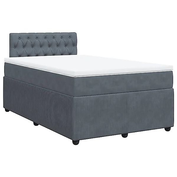 vidaXL Boxspringbett mit Matratze Dunkelgrau 120x190 cm Samt 3287693 günstig online kaufen