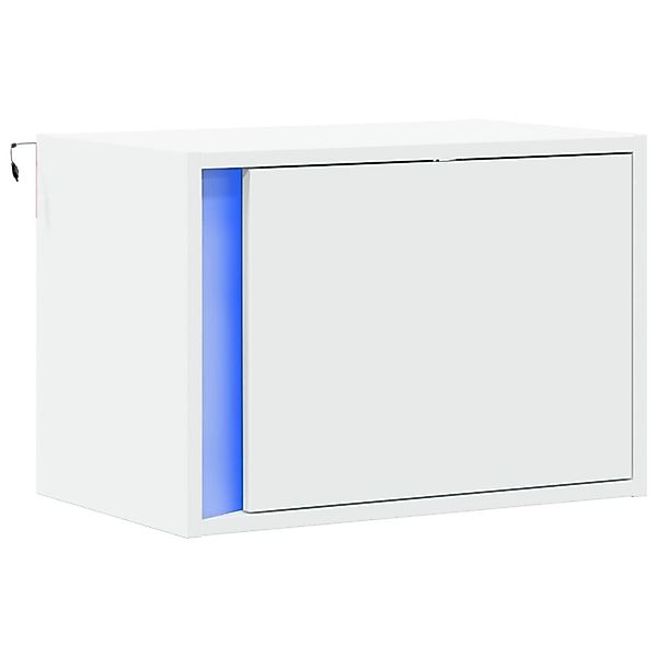 vidaXL Nachttisch Wand-Nachttisch mit LED-Leuchten Weiß günstig online kaufen