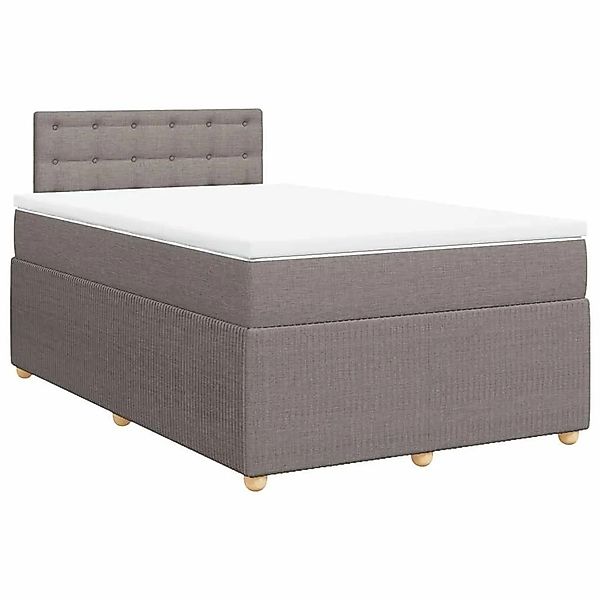 vidaXL Boxspringbett mit Matratze Taupe 120x200 cm Stoff 3287441 günstig online kaufen
