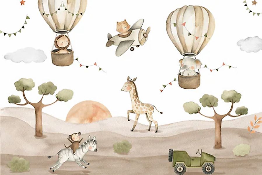 A.S. Création Vliestapete »Safaritapete Tiere Heißluftballon Beige Grün« ma günstig online kaufen
