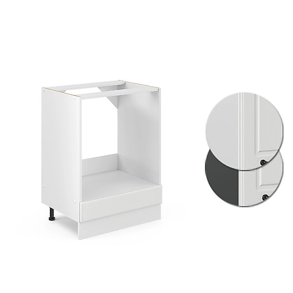 Vicco Herdumbauschrank R-Line Herdschrank Weiß Landhaus/Weiß 60 cm AP Eiche günstig online kaufen