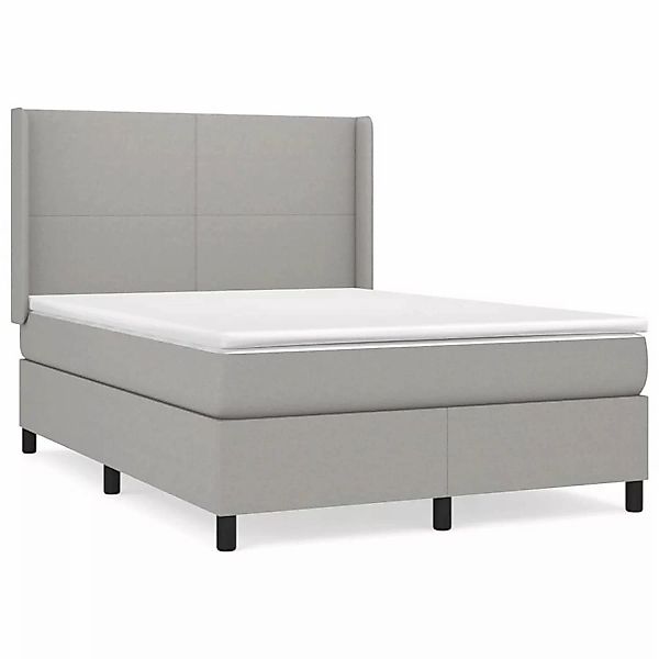 vidaXL Boxspringbett mit Matratze Hellgrau 140x190 cm Stoff1394749 günstig online kaufen