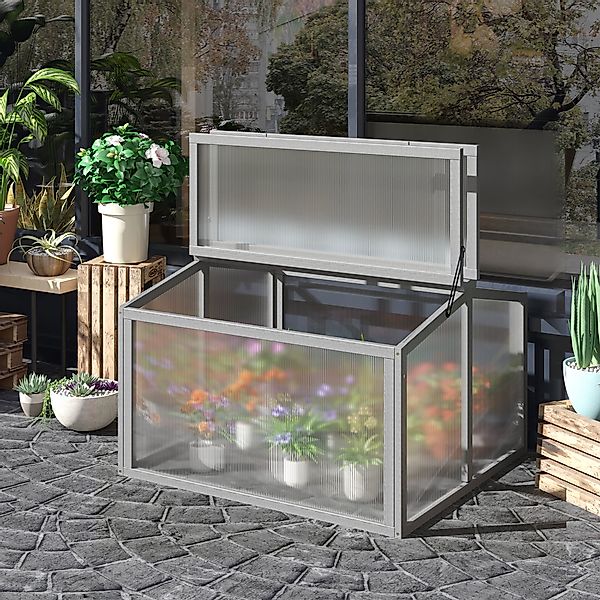 Outsunny Frühbeet 90 x 80 x 58 cm Gewächshaus Treibhaus Pflanzenbeet mit Ab günstig online kaufen