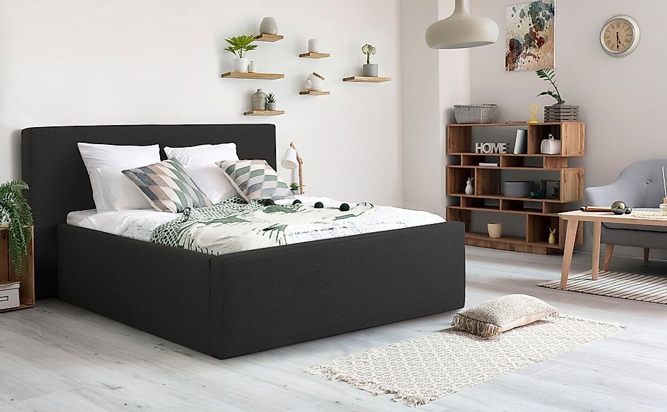 Home affaire Polsterbett "Dalina" geradliniges Kopfteil, in 5 Breiten, auch günstig online kaufen