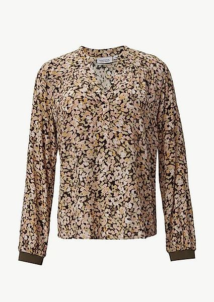 comma casual identity Langarmbluse Floral gemusterte Bluse aus Crêpe mit Ri günstig online kaufen