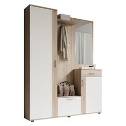 Kompaktgarderobe Patent von Bega Sonoma Eiche / Weiss günstig online kaufen