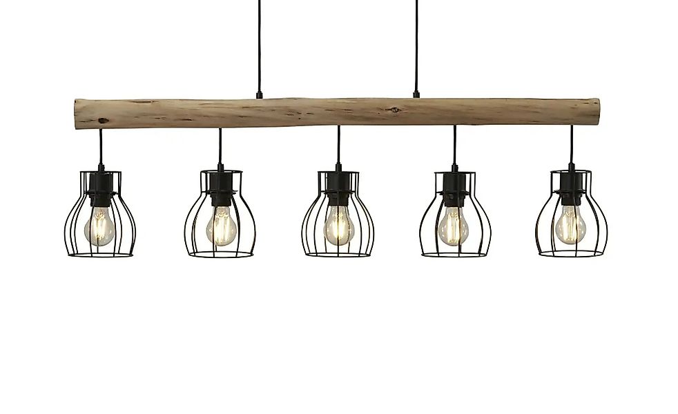 Globo Lighting Pendelleuchte  5-flammig  Holz/ Metall Körbe  Mina ¦ holzfar günstig online kaufen