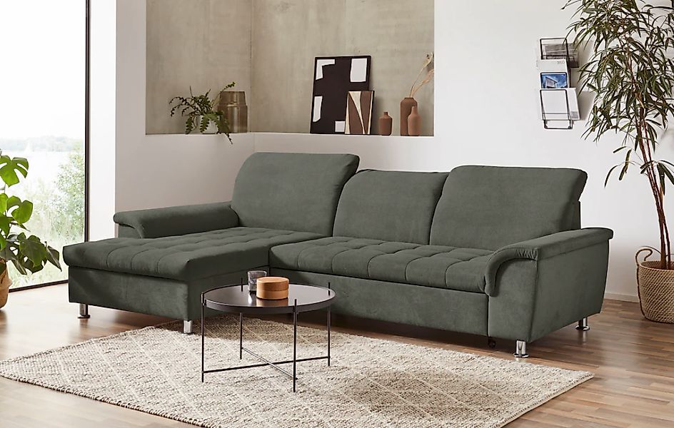DOMO collection Ecksofa "Franzi, zeitlos und elegant, moderne Sitzheftung, günstig online kaufen