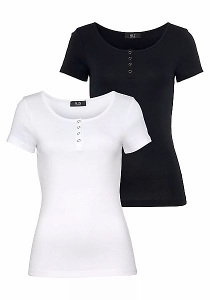 H.I.S T-Shirt (Set, 2-tlg) Kurzarm, unifarben, günstig online kaufen