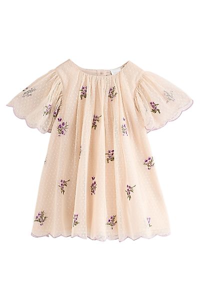 Next Partykleid Kurzärmeliges Mesh-Kleid mit Verzierung günstig online kaufen