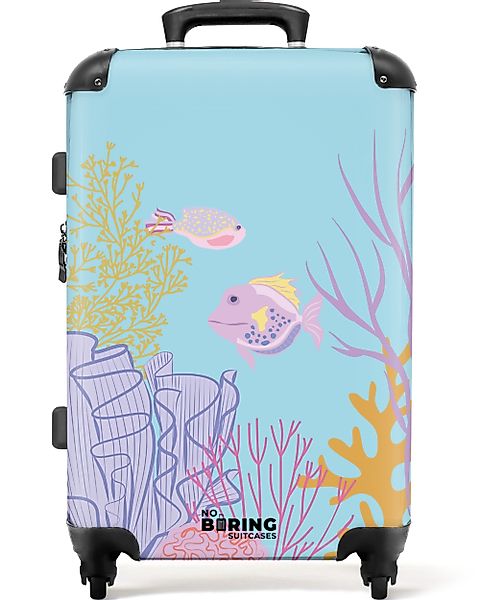 NoBoringSuitcases.com© Hartschalen-Trolley Blau mit Unterwasserwelt 67 günstig online kaufen