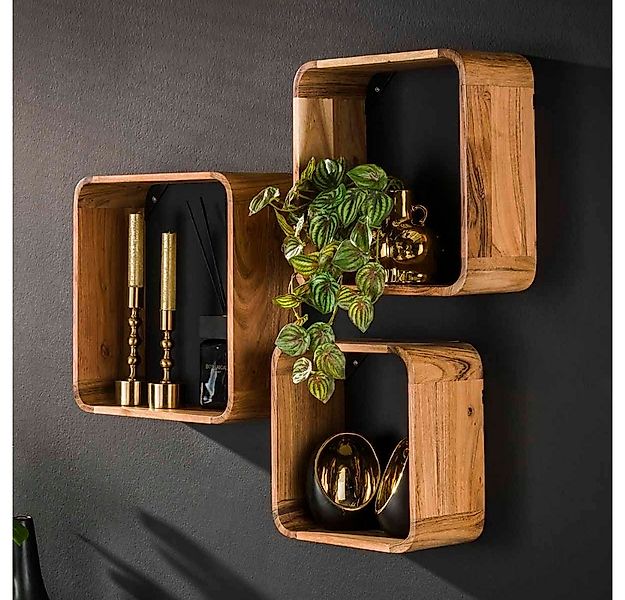 RINGO-Living Wandregal RINGO-Living Wandregal Laurus in Natur aus Akazienho günstig online kaufen