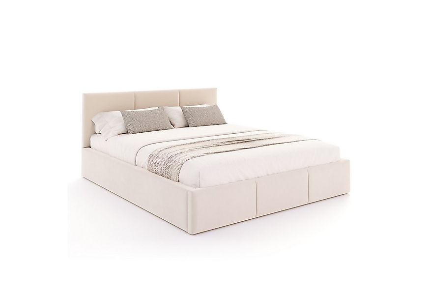 FDM Polsterbett AMBER modern mit Bettkasten MADE IN EU - mit Trinity Velour günstig online kaufen