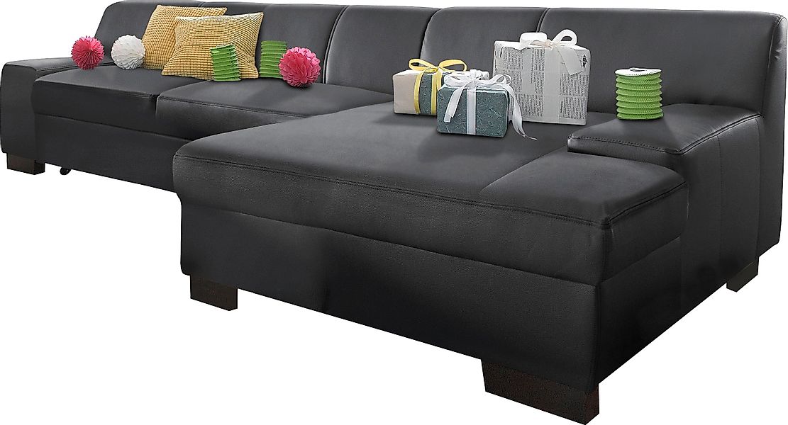 DOMO collection Ecksofa »Norma Top, elegant, flache Armlehnen, bequem, Brei günstig online kaufen