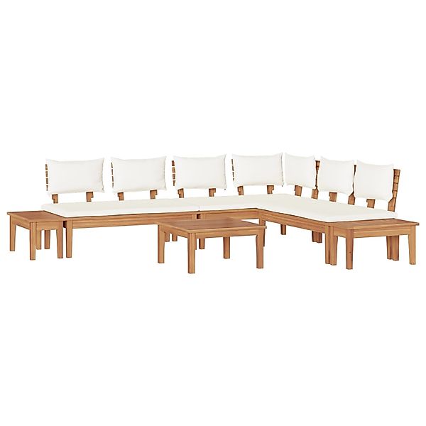 vidaXL Gartenbänke Set mit Kissen mit Speicher 4-Tlg Braun Creme 3356866 günstig online kaufen