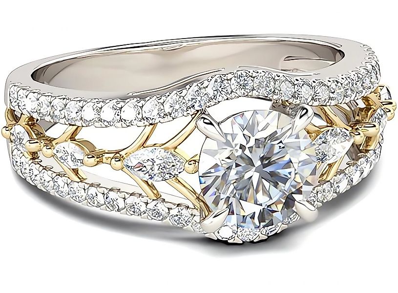 Jumpeak Diamantring Labordiamant,Kontrastfarben-Design,Verlobungsringe Frau günstig online kaufen