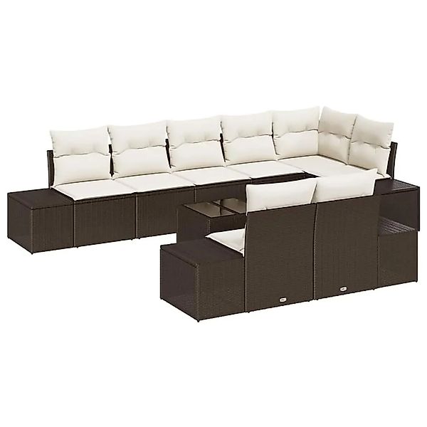 vidaXL Gartensofa-Set mit Speicher Braun und Creme Poly Rattan 3355787 günstig online kaufen
