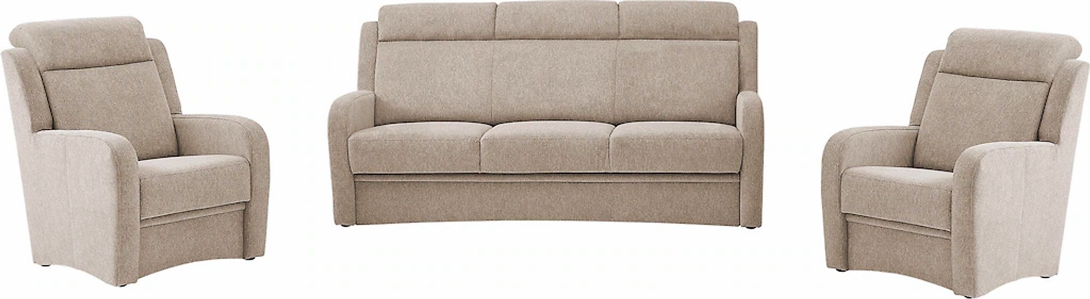 VILLA BECK Polstergarnitur "Varese", (3 tlg.), Kopfteilverstellung, Set aus günstig online kaufen