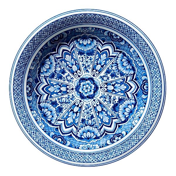 Moooi Carpets - Delft Blue Plate Teppich Ø350cm - blau/Polyamid mit niedrig günstig online kaufen