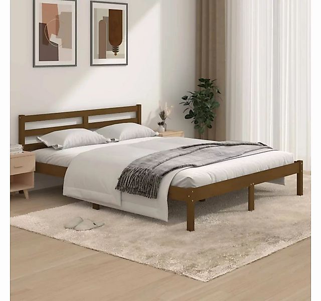 furnicato Bett Massivholzbett Kiefer 150x200 cm Honigbraun günstig online kaufen