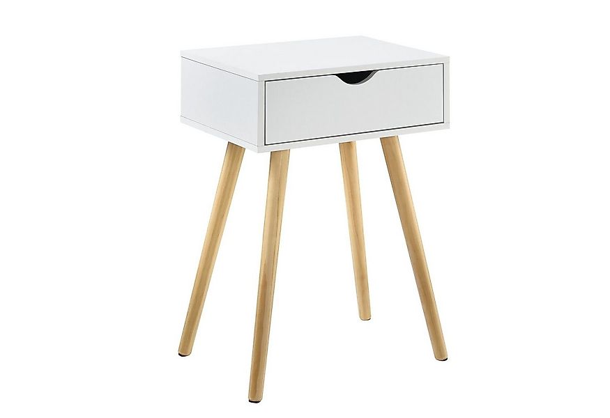 en.casa Nachttisch, »Sörby« mit Schublade 60x40x30 cm Weiß günstig online kaufen