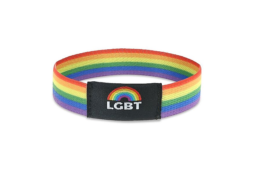 Made by Nami Armband Elastisches Stoffarmband Regenbogenfarben Pride Merch günstig online kaufen