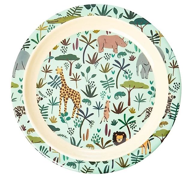 rice Geschirr RICE Teller - All Over Jungle Animals Print, Melamin, Farbe: günstig online kaufen