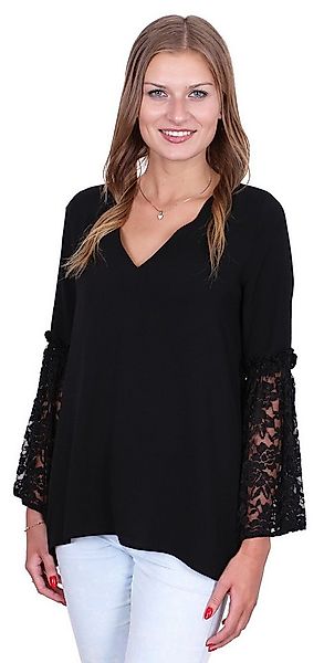 Sarcia.eu Spitzenbluse John Zack Elegante, schwarze Bluse, Ärmel aus Spitze günstig online kaufen