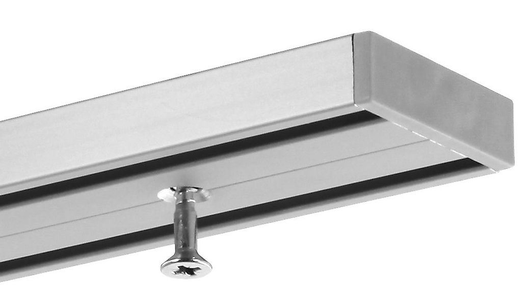 Gardineum Gardinenschiene 2-läufige Objektschiene, ab 2 m mittig geteilt, v günstig online kaufen