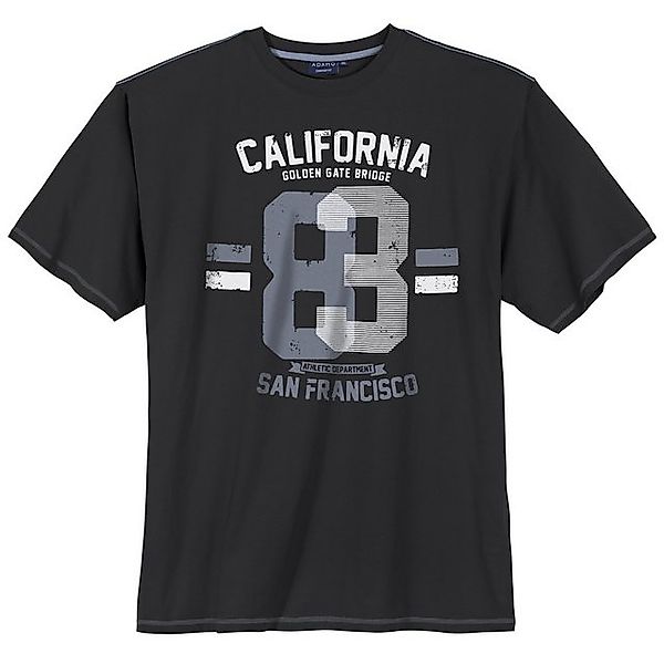 ADAMO Rundhalsshirt Adamo XXL T-Shirt schwarz Frontprint California günstig online kaufen