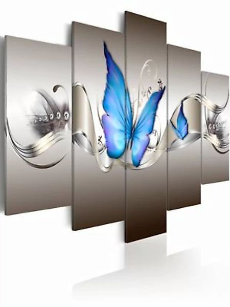 artgeist Wandbild Blaue Schmetterlinge blau/grau Gr. 200 x 100 günstig online kaufen