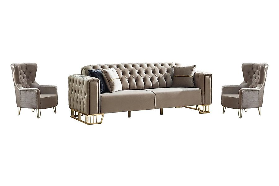 Villa Möbel Polstergarnitur Royce Beige, (Set, günstig online kaufen