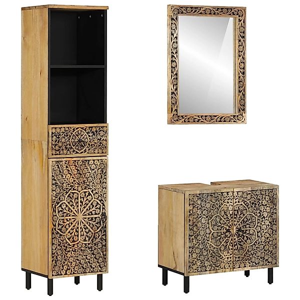 vidaXL 3-Tlg Badmöbel-Set Massivholz Mango 3206314 günstig online kaufen