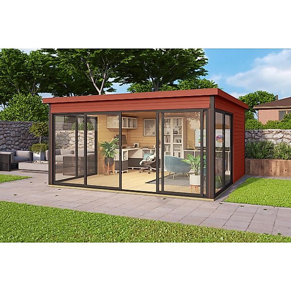 Lasita Maja Gartenhaus Domeo 5 Schwedenrot 418 cm x 418 cm günstig online kaufen