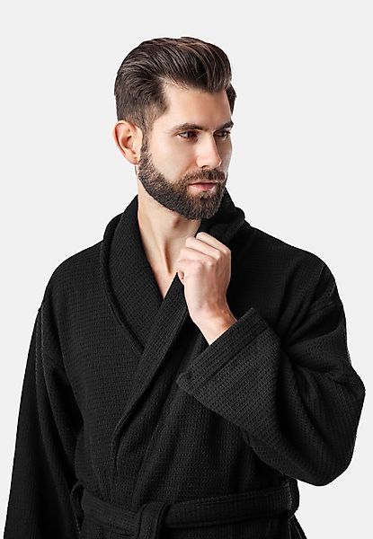 Ladeheid Bademantel Herren Bademantel - Waffelpiqué Frottee - 100% Baumwoll günstig online kaufen