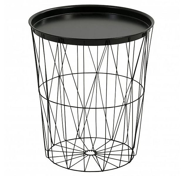 Meinposten Beistelltisch Metalltisch Couchtisch Drahttisch rund schwarz 46x günstig online kaufen