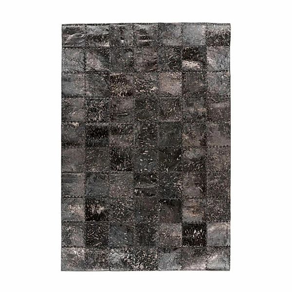 MeGusta Flachflor Teppich Animal PatchworkDesign Schwarz Leder 160x230 cm A günstig online kaufen