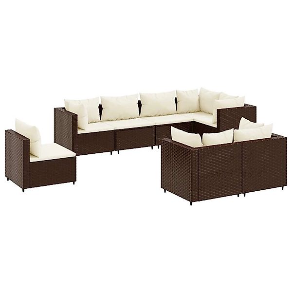 vidaXL 8-tlg Garten-Lounge-Set mit Kissen Braun Poly Rattan Modell 19 günstig online kaufen