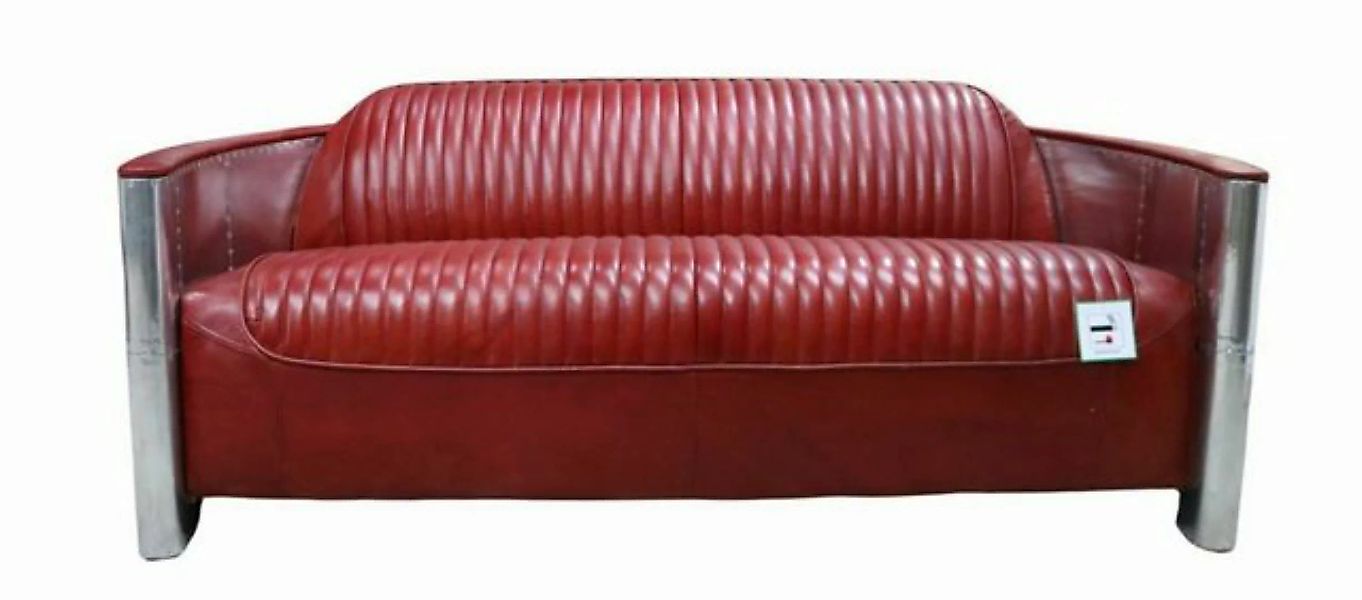 JVmoebel Sofa, Ledersofa Couch Polster Sofa Aluminium Dreisitzer Vintage Lu günstig online kaufen
