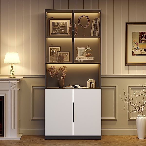 STILVORA Vitrine 2m Highboard Sideboard mit günstig online kaufen
