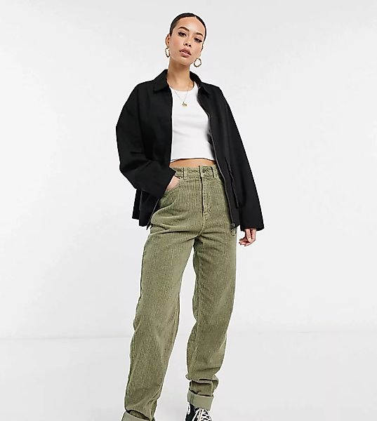 ASOS DESIGN Tall – Hemdjacke aus Baumwolle mit Taschen in Schwarz günstig online kaufen