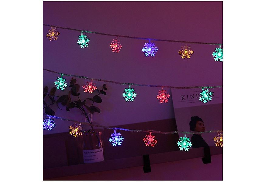 Qualra LED-Lichterkette 2/3 Stück LED Schneeflocke Lichterkette 20/40LEDs B günstig online kaufen