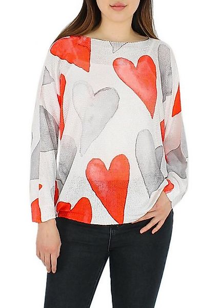 dy_mode Strandpullover Leichter Damen-Strickpullover mit Herz-Print günstig online kaufen