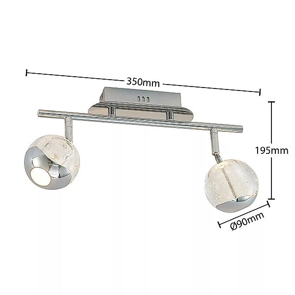 Lucande Kilio LED-Deckenstrahler, 2-flammig, chrom günstig online kaufen