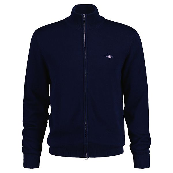 Gant Cardigan "CASUAL COTTON ZIP CARDIGAN" Mit Rippbündchen an Stehkragen, günstig online kaufen