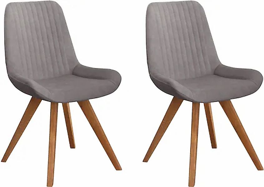 Home affaire Schalenstuhl »Bratislava« (Set) 2 Stk.Gestell Eiche massiv geö günstig online kaufen