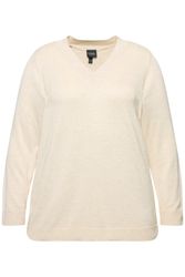 Ulla Popken Strickpullover Pullover V-Ausschnitt Langarm günstig online kaufen