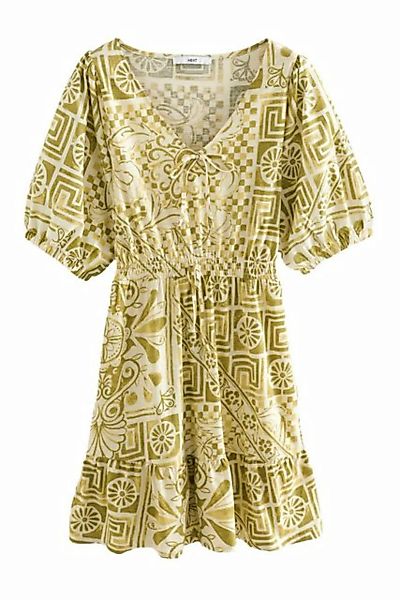 Next Sommerkleid Sommerkleid aus Mischgewebe mit Puffärmeln (1-tlg) günstig online kaufen