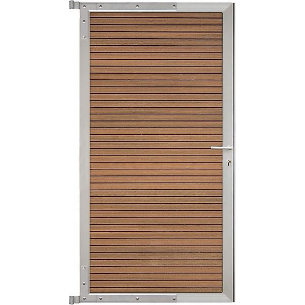GartenLand Steckzauntor Shadowline ca. 90 x 175 cm WPC Mahagoni Aluminium S günstig online kaufen
