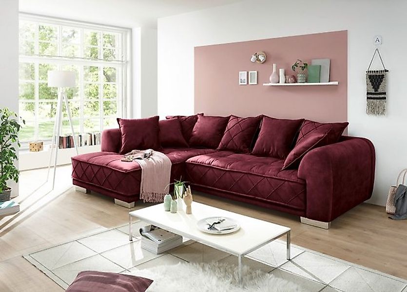 ED EXCITING DESIGN Ecksofa Sentina, mit Rückenkissen, Ottomane links oder r günstig online kaufen